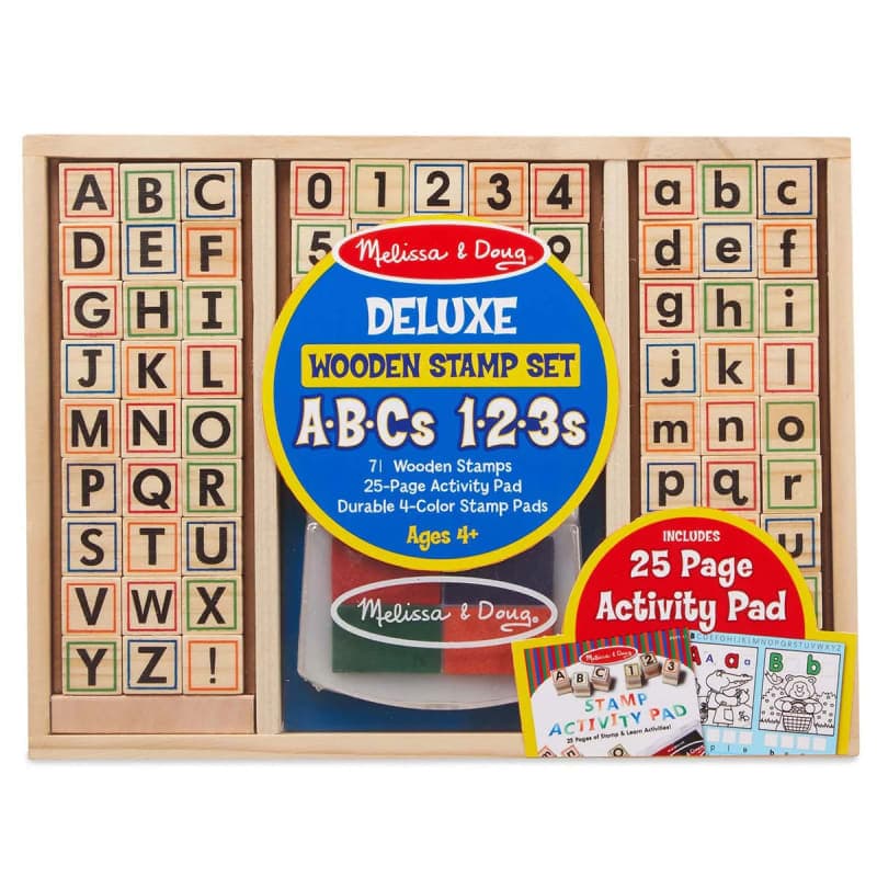 Melissa & Doug Deluxe Wooden Stamp Set - ABCs &