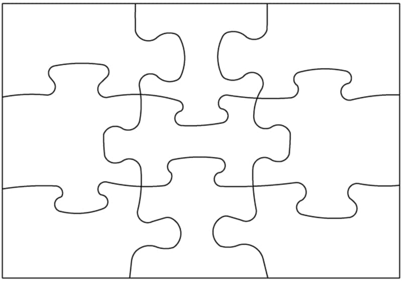 Two-Sided Blank Post Card Puzzle - 9 pieces (5