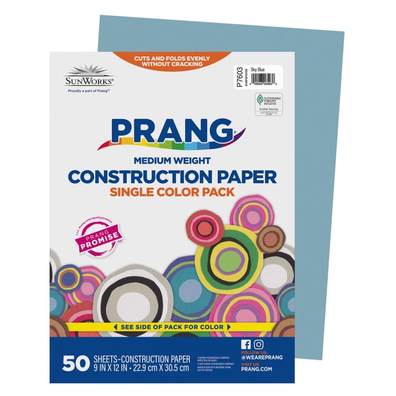 SunWorks Construction Paper Sky Blue 9"x12"
