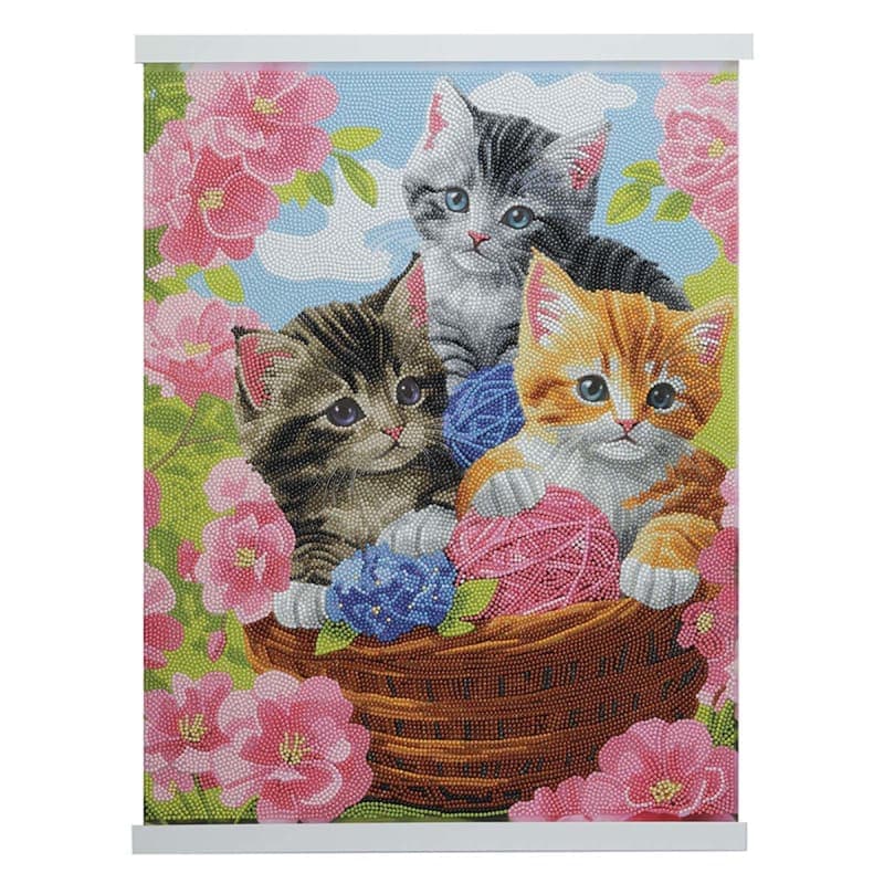 Crystal Art Scroll Kit: Playful Cats