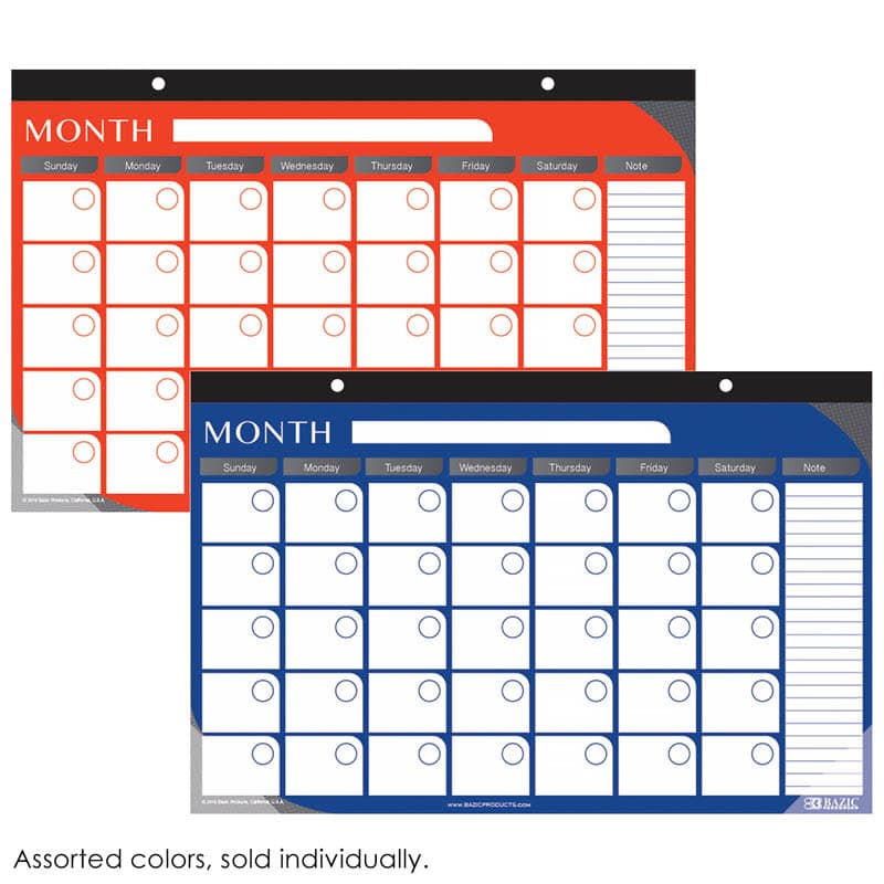Undated 12-Month Desk Pad Calendar 11"x17"