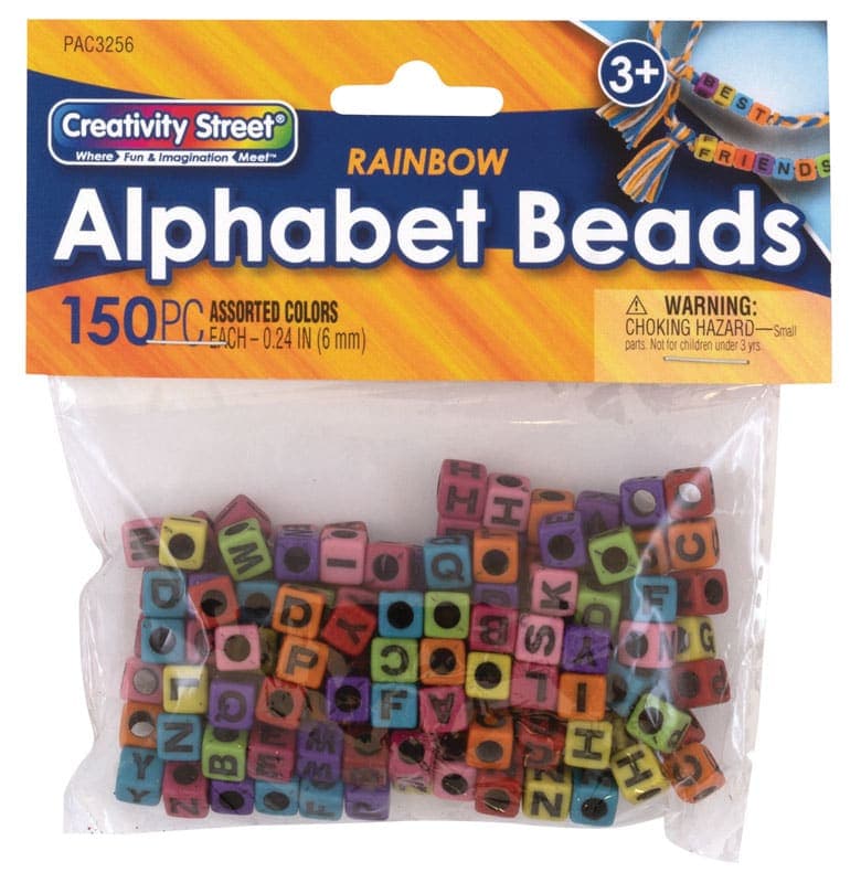Alphabet Beads: Assorted Rainbow Colors (150