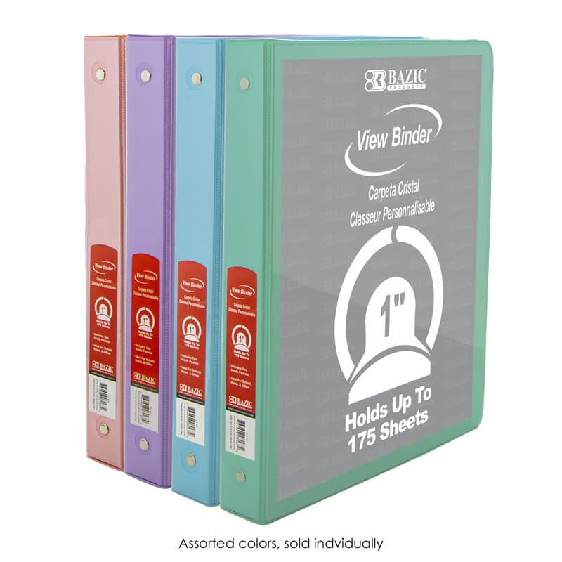 Binder - 3-Ring Pastel View 1" with 2-Pockets
