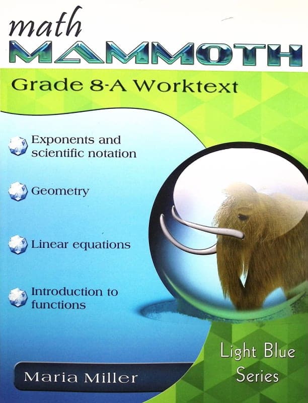 Math Mammoth Grade 8-A Worktext (2024 Edition,