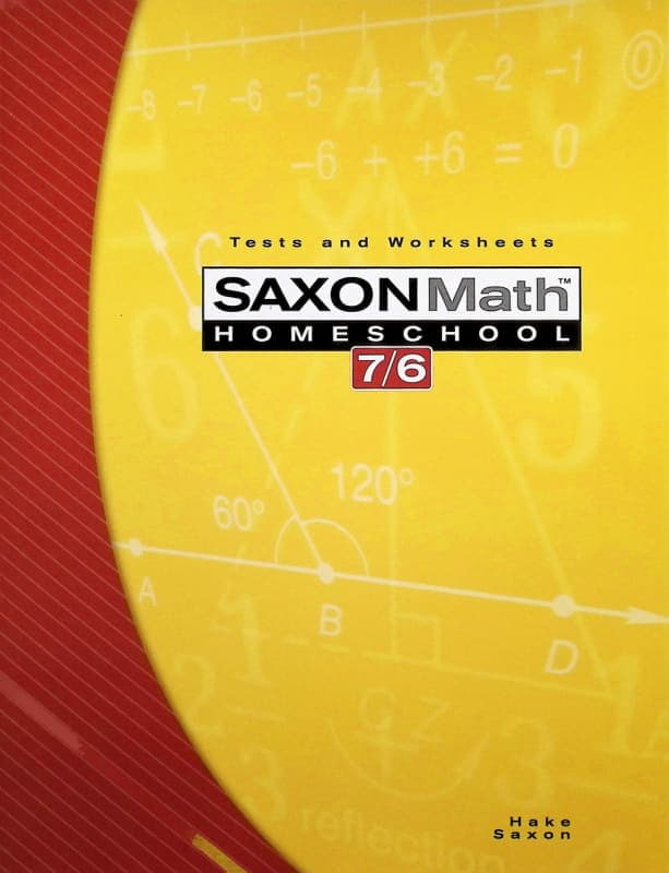 Saxon Math 7/6 Homeschool Tests and Worksheets