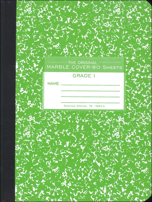 Hard Cover Green Marble Composition Notebook -