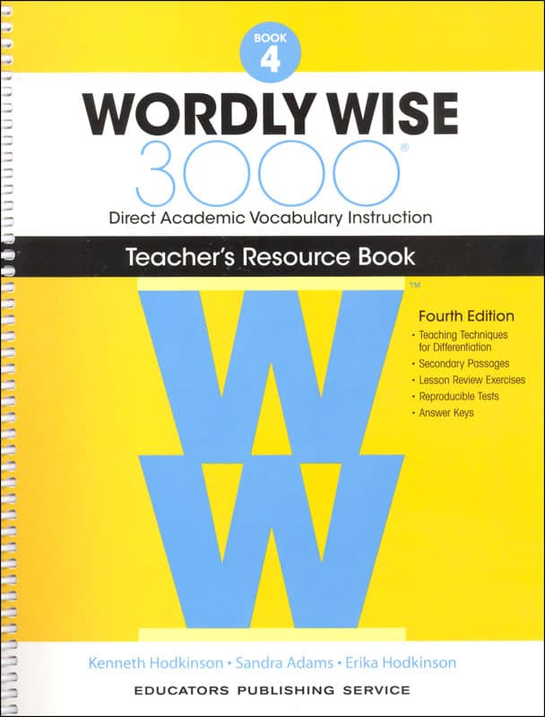 Wordly Wise 3000 Book 4 Teacher Resource Book,