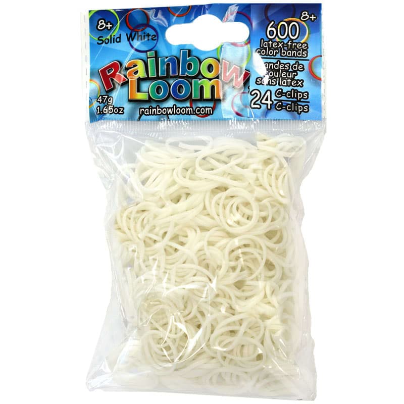 Rainbow Loom Solid Bands - White