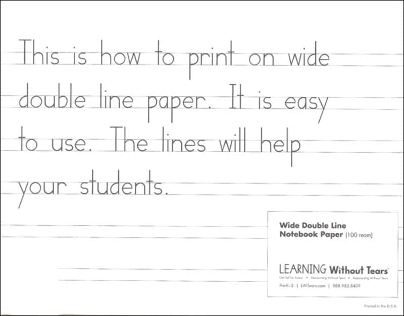 Handwriting Without Tears Wide Double Line