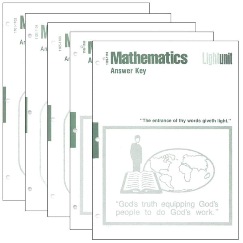 Christian Light Algebra II LightUnit Answer Key
