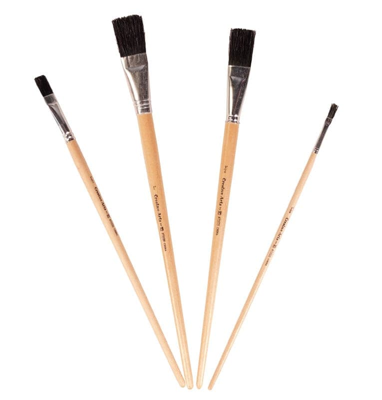 Creative Arts Black Bristle Easel Paint Brushes