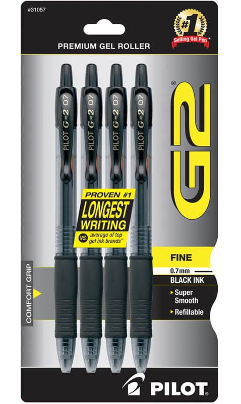 G2 Premium Gel Roller Fine Point Pen - Black (4