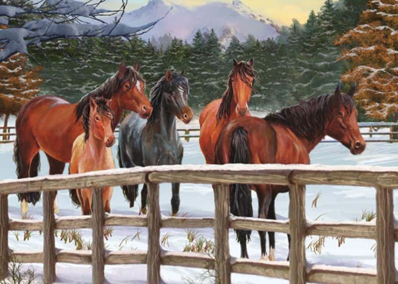 Cobble Hill Snowy Pasture Tray Puzzle (35 Pieces)