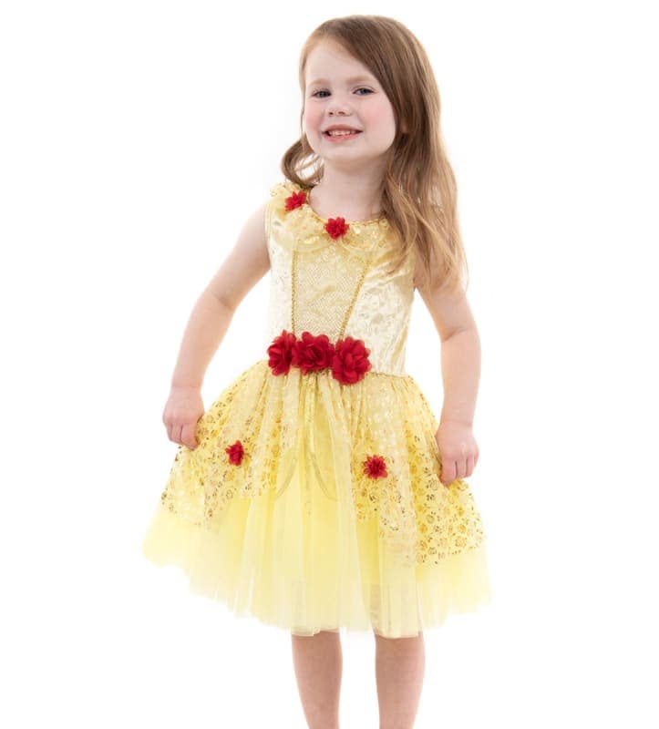 Little Adventures Yellow Beauty Party Dress, Size