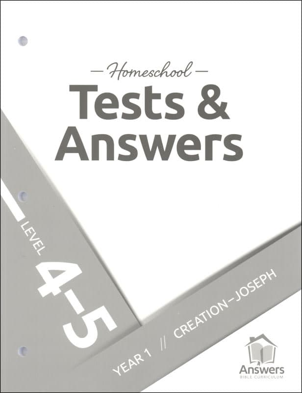 Answers Bible Curriculum Homeschool: 4-5 Tests