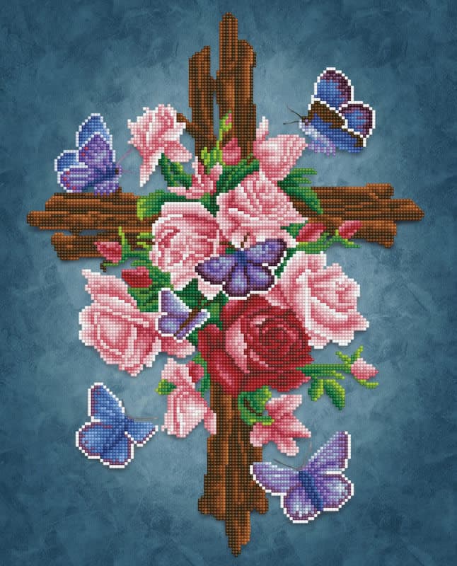 Flower Cross Diamond Dotz Kit (Intermediate)