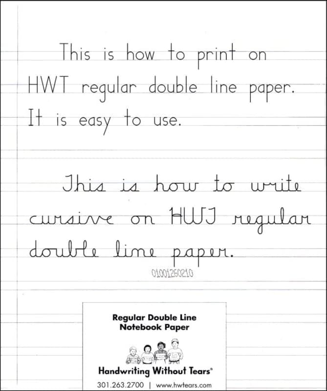 Handwriting Without Tears Regular Double Line