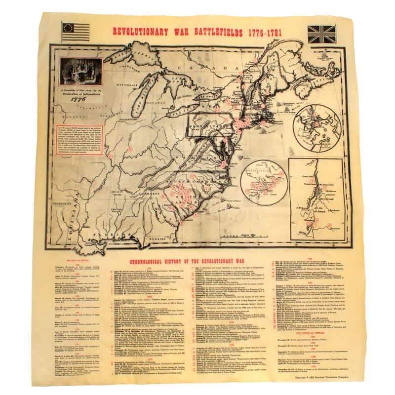 Revolutionary War Battlefield Map 1775-1781