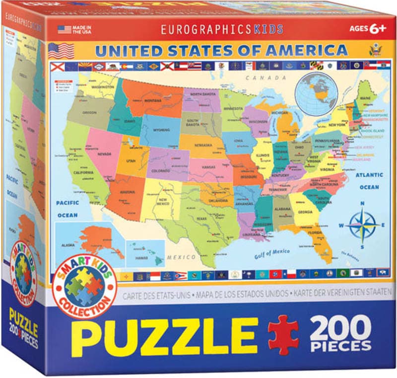 Eurographics Map of the U.S. Puzzle - 200 Pieces