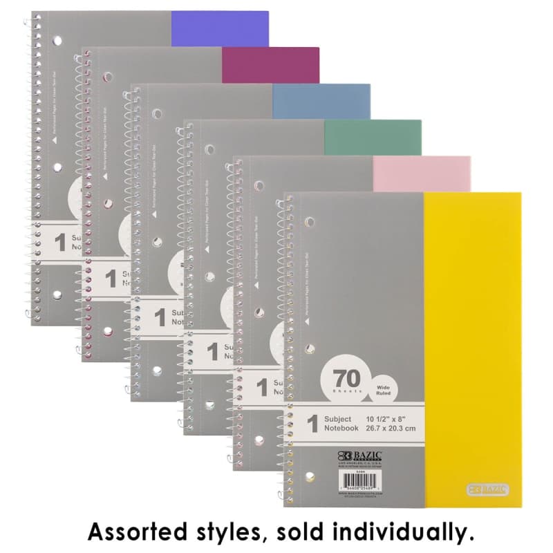 Spiral-Bound Wide Ruled 1-Subject Morandi