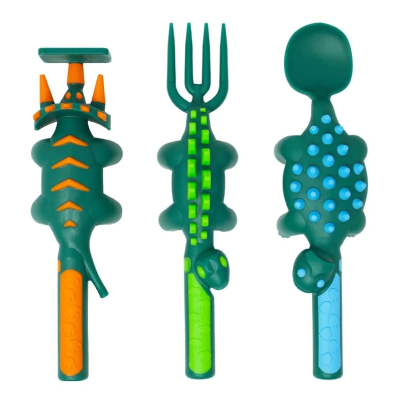 Dino Utensil Set - Green (Constructive Eating)