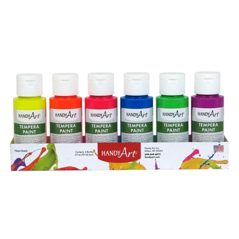 Tempera Paint Fluorescent Set - 2 oz (6 Colors)