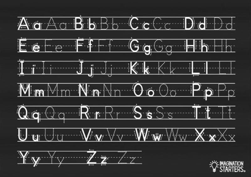 Chalkboard Letters Practice Mat 12" x 17"