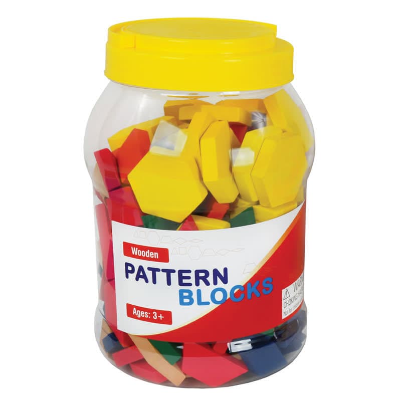 Set of 250 Wooden Pattern Blocks (1 cm thick) in