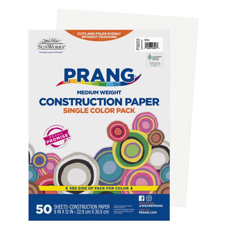 Prang Construction Paper White 9"x12"