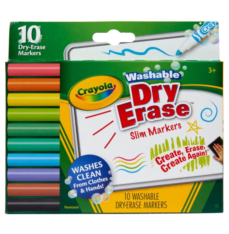 Crayola Washable Dry-Erase Markers, Fine Line 10