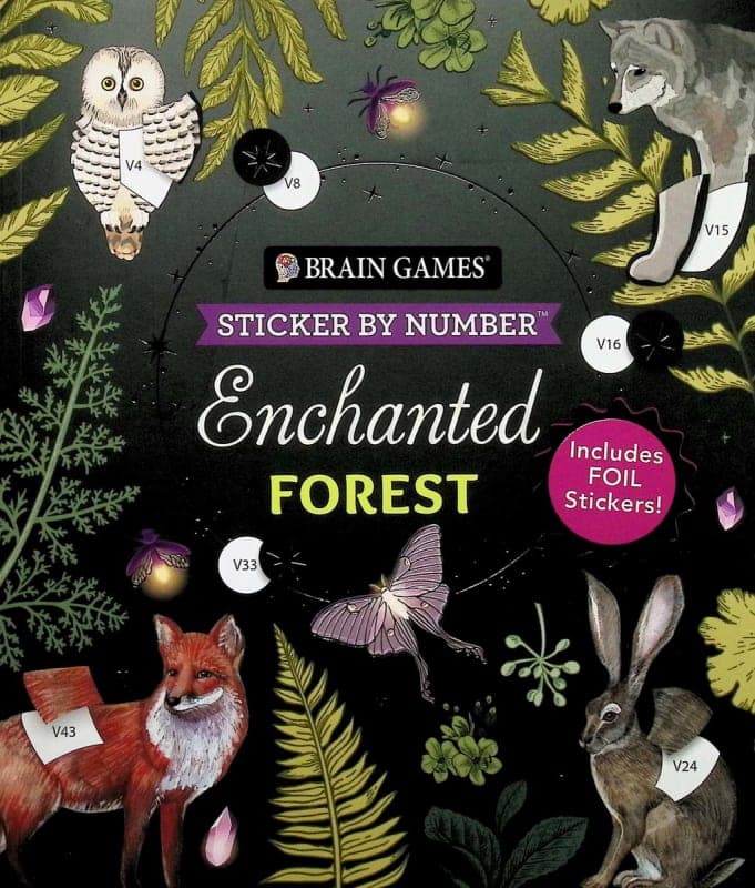 Sticker By Number: Enchanted Forest (Brain Games)