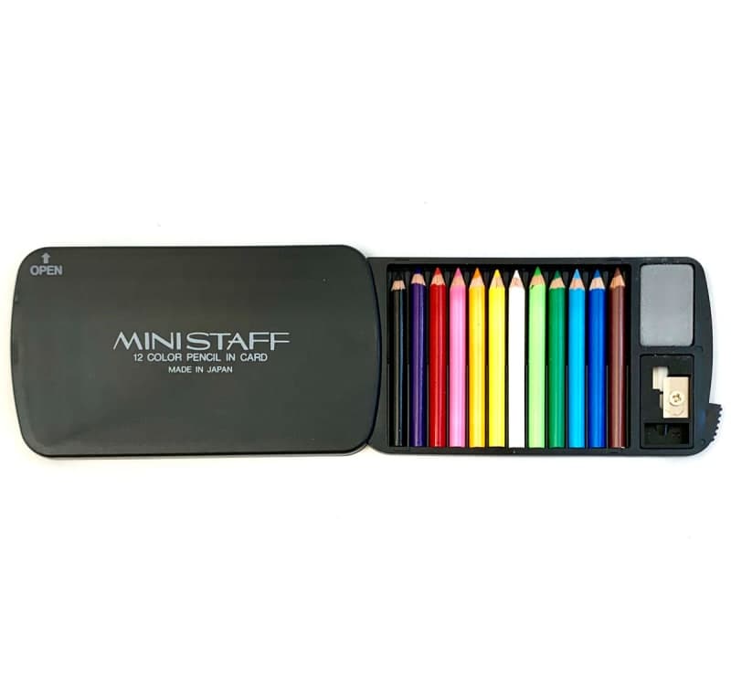 Japanese Mini Pencils: 12 pencils in plastic case