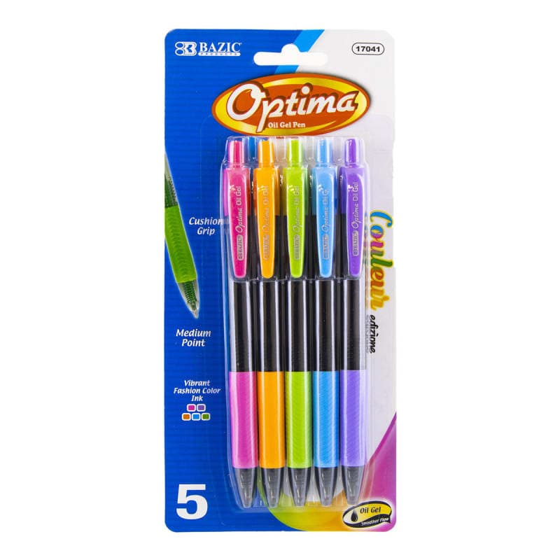 Galaxy Oil-Gel Ink Retractable Pens - Set of 5