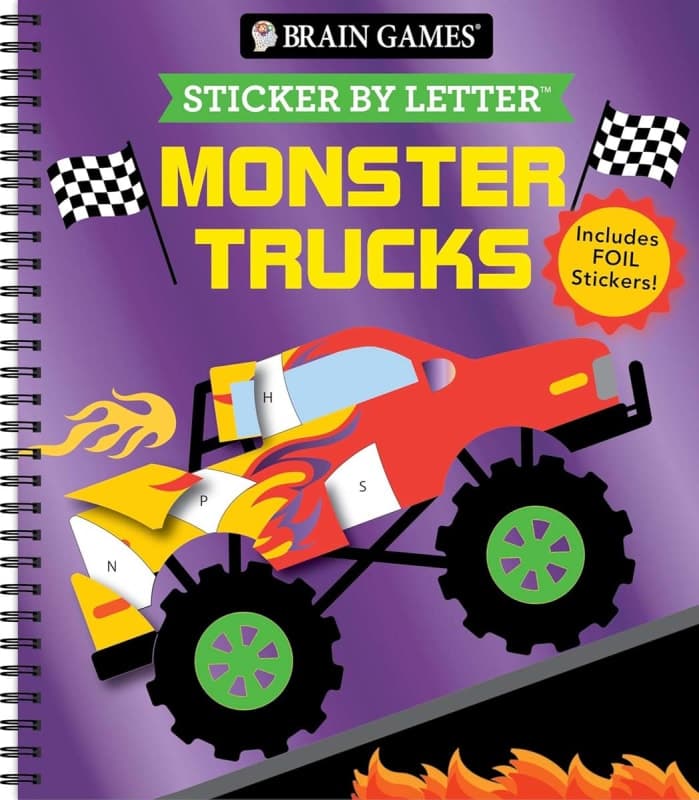 Sticker By Letter: Monster Trucks (Brain Games)