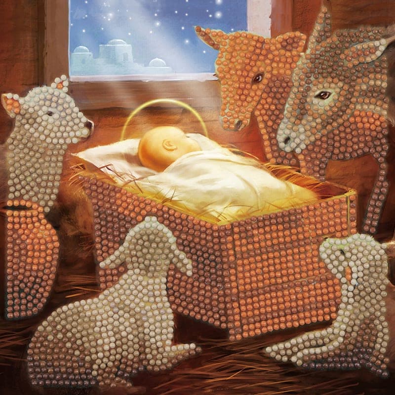 Crystal Art Card Kit - Baby in a Manger