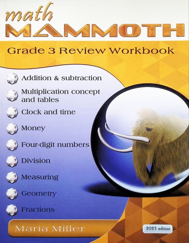 Math Mammoth Review Workbook Grade 3 (2025