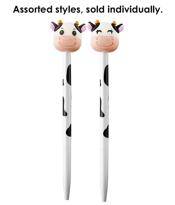 Cow Retractable Gel Pen (black ink; assorted