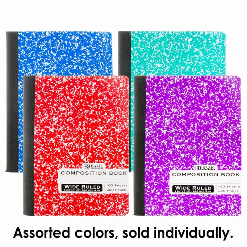 Wide Ruled Marble Composition Book - Assorted