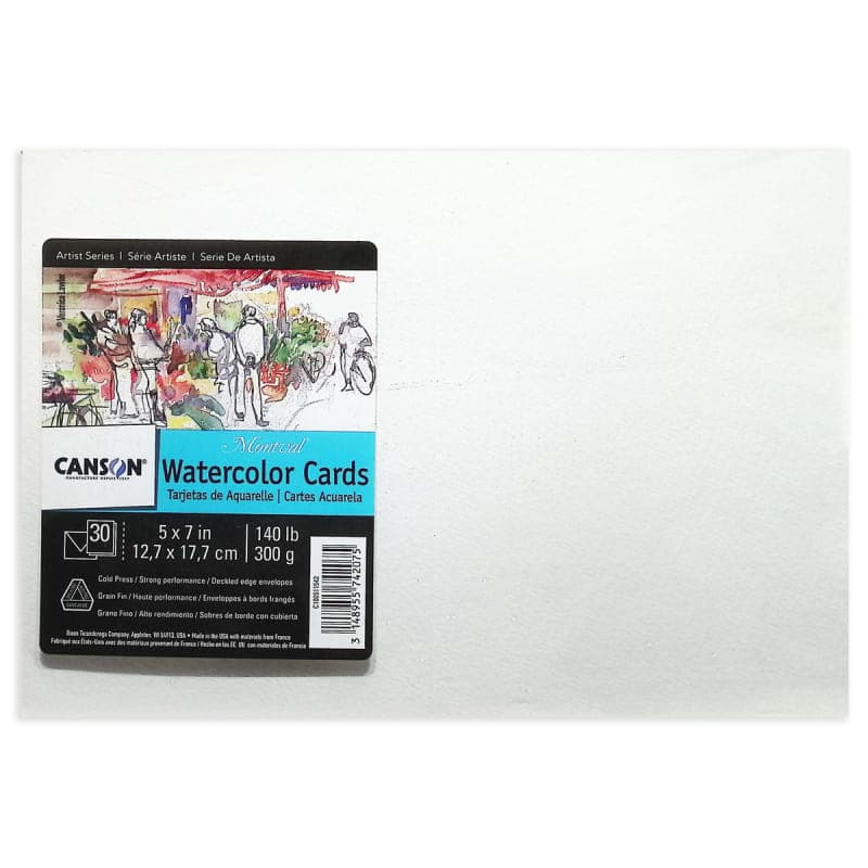 Canson Watercolor Cards (5" x 7") Set of 30 with