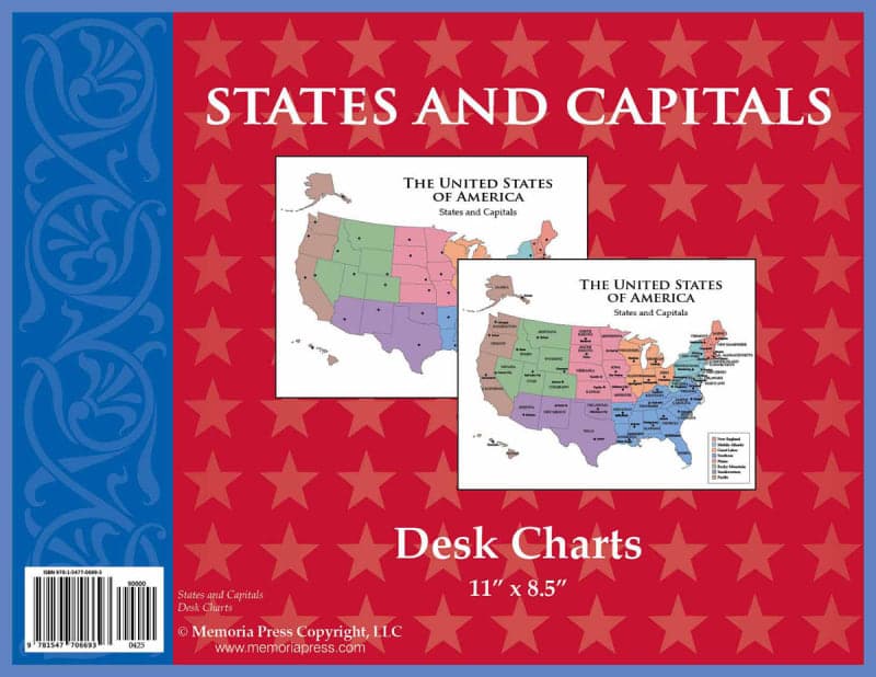 Memoria Press States & Capitals Desk Charts