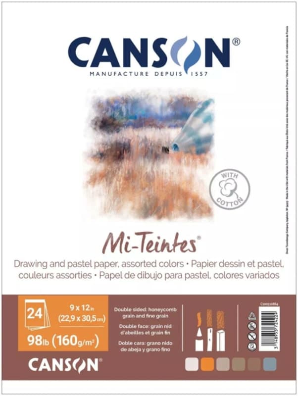 Canson Mi-Teintes Pastel Paper Pad 9" x 12" -