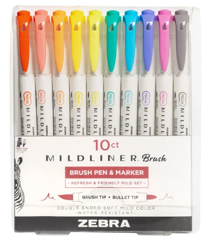 Zebra Pen Mildliner Brush Cool & Refined (10