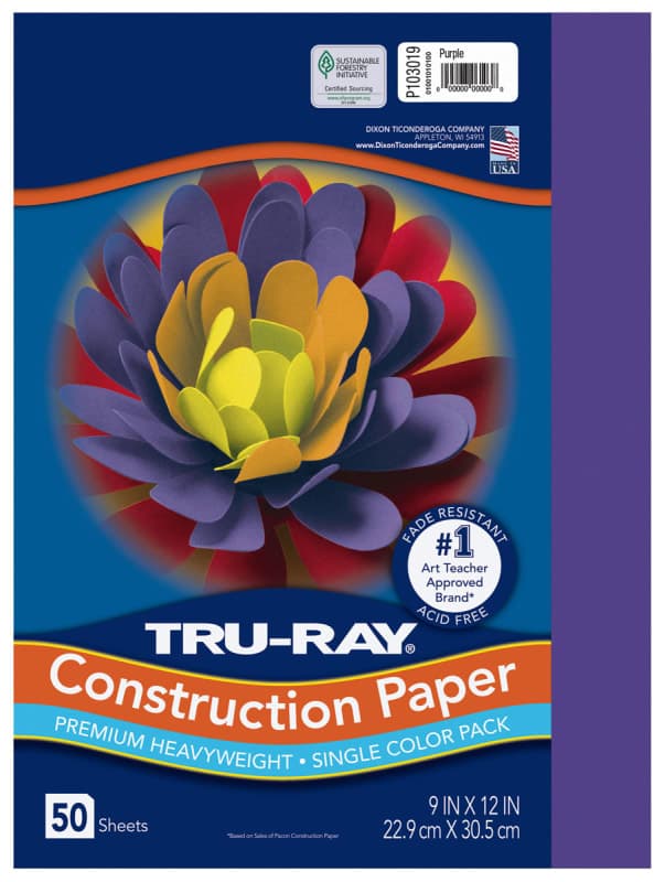 Construction Paper Fade-Resistant 9" x 12" Purple