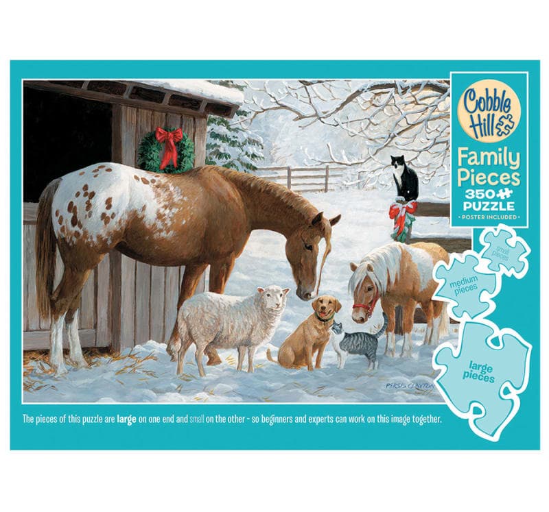 Cobble Hill Winter Barnyard Family Jigsaw Puzzle