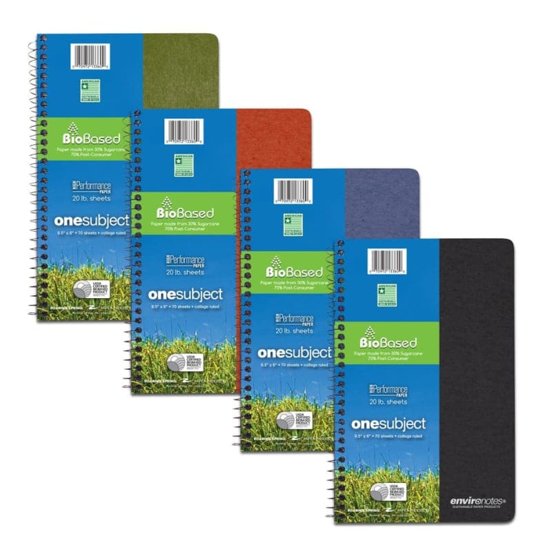 One Subject College Ruled 9.5"x6" Assorted Earth