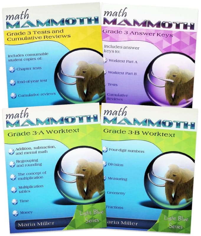 Math Mammoth 2024 Grade 3 Black and White Edition