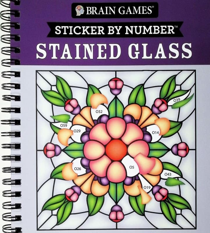 Sticker By Number: Stained Glass (Brain Games)