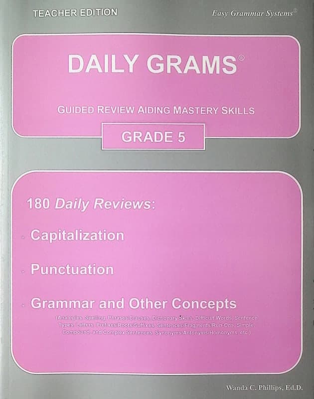 Daily Grams Grade 5 Teacher Edition
