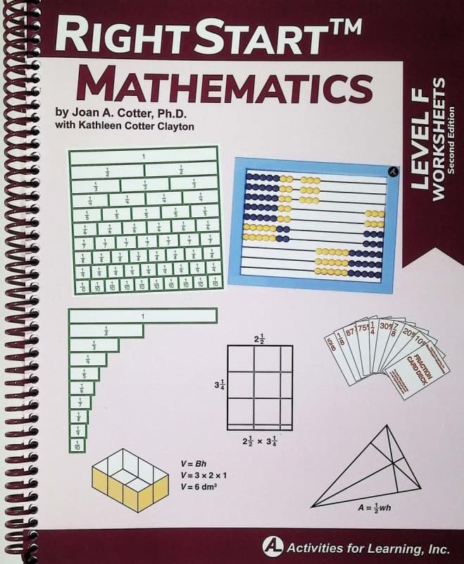 RightStart Mathematics Level F Worksheets 2nd