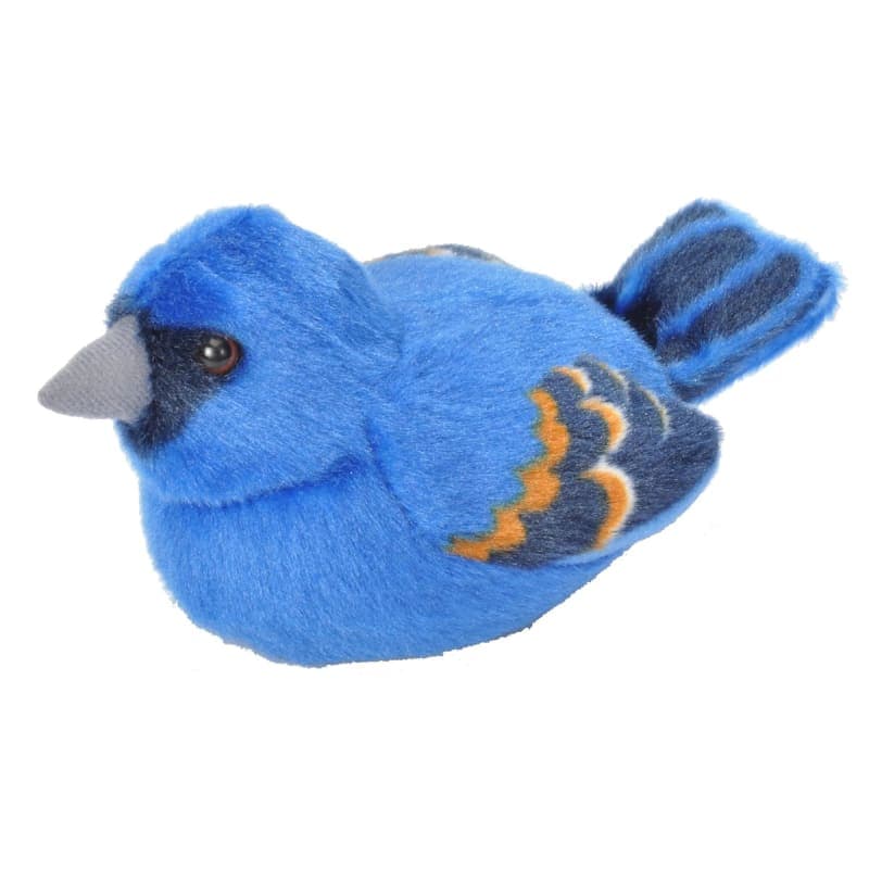 Audubon Bird: Blue Grosbeak Plush With Real Bird